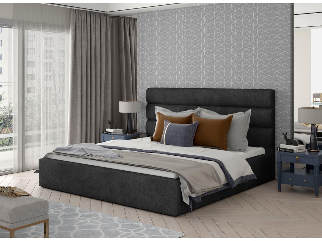 Lumenao Anthracite Fabric Designer Bed with Storage - 4 Sizes - 180x200 RIMK10631