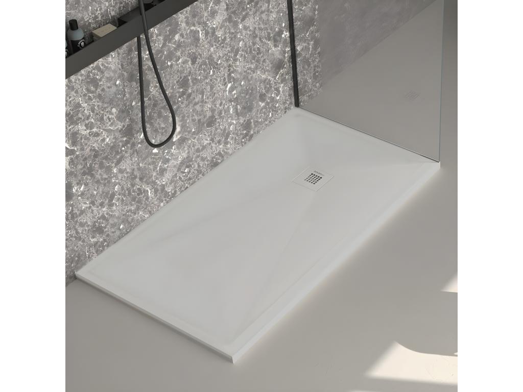 Zensova Plus smooth light grey shower tray with coloured grid - 190x90 cm WMZW18112