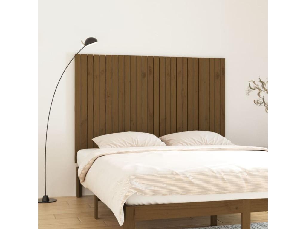 Wall-mounted headboard, honey brown, 166x3x110 cm, solid pine wood, JGWL17338