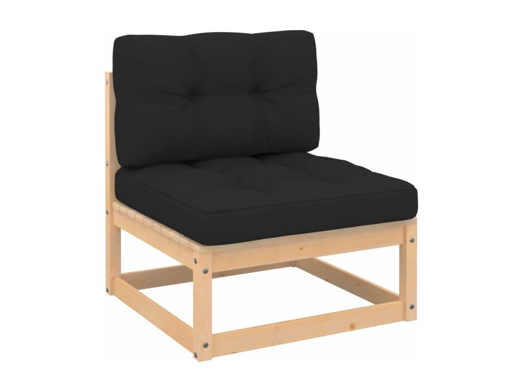 3-piece garden furniture set with cushions, solid pine wood RWLN64061