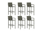 7-Piece Garden Bar Set, Wicker Resin, Grey UCDI90360