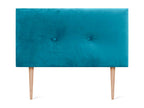 Zensova Smooth Velvet Headboard with Buttons 95x115 with Bed Legs 80/90 - Light Blue HNCU63705