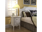 Bedside table with 2 drawers, MDF, White YLHQ18537