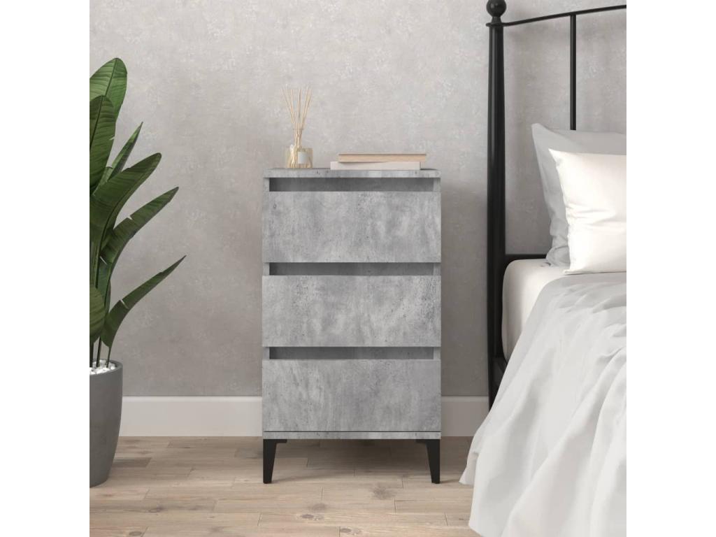 Concrete grey bedside table 40x35x70 cm Zensovaingénierie VBJA42083