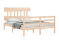 Bed frame with headboard, small double bed, solid wood XRGW78510
