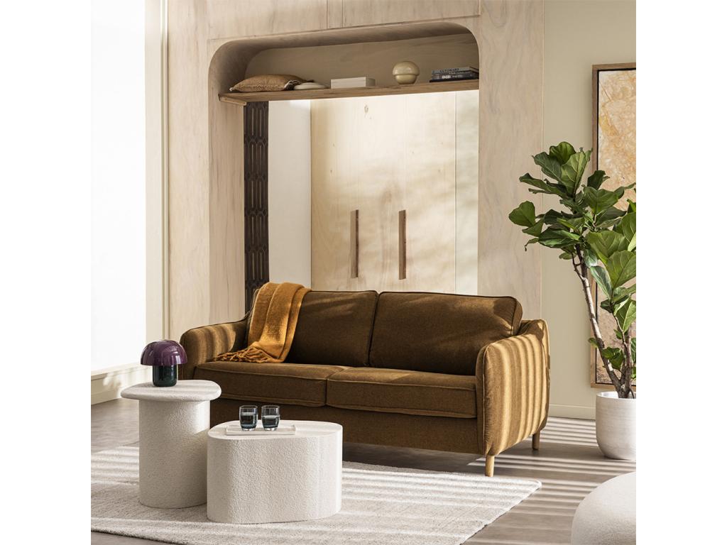 Elariva - Express 2-seater convertible sofa in fabric - Bronze VECF79326