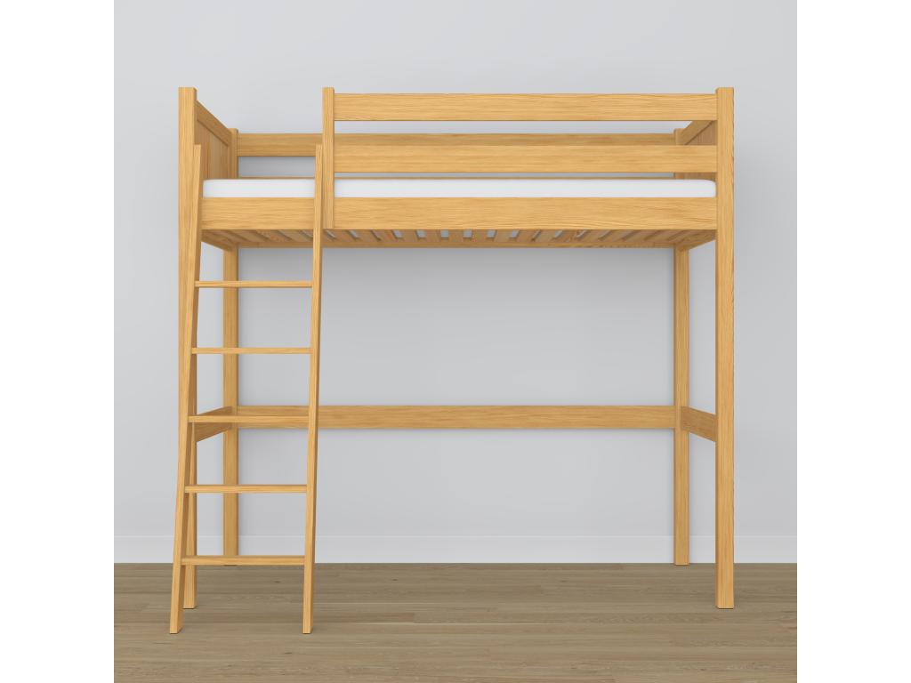 Wooden loft bed N04 Natural Pine 80x200 FNEK15363