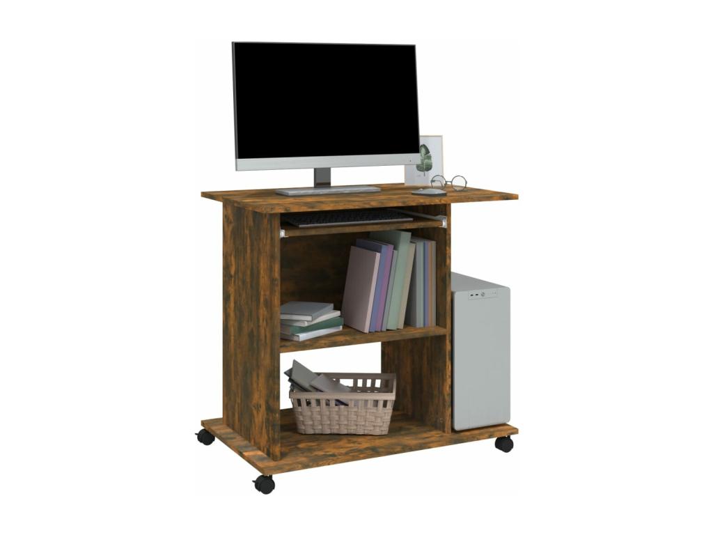 Smoked Oak Computer Desk 80x50x75 cm Engineered Wood AIJA07820