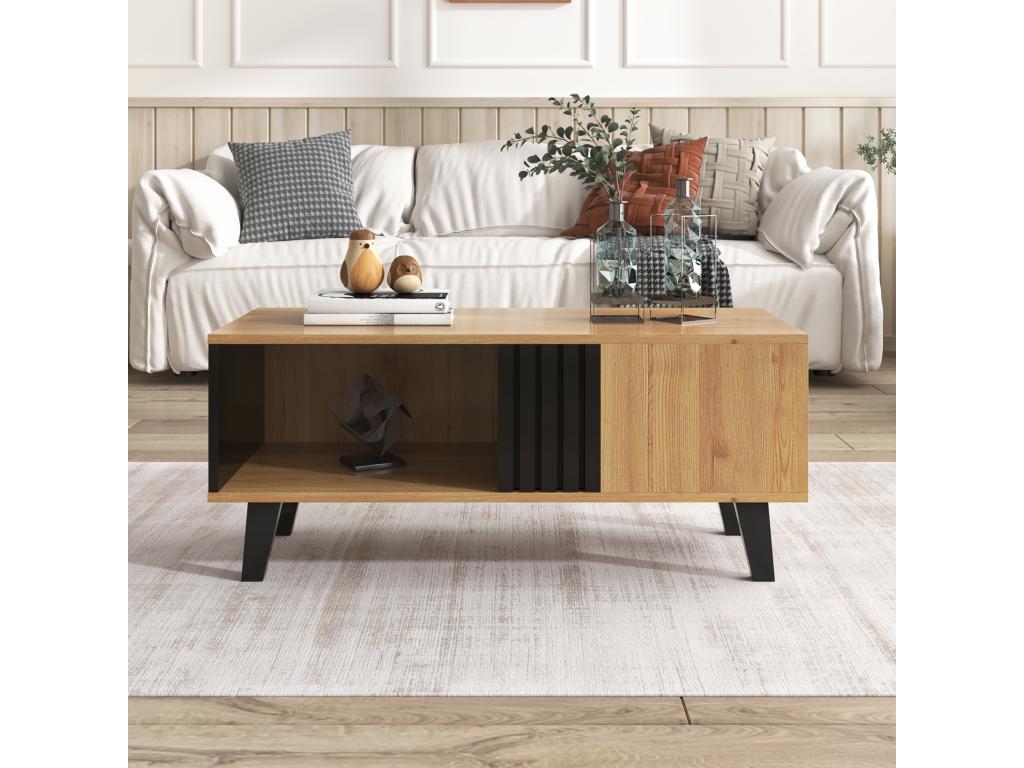 Coffee table with 3 compartments - 100x60x45 cm - Particleboard - Zensova XAVD17957