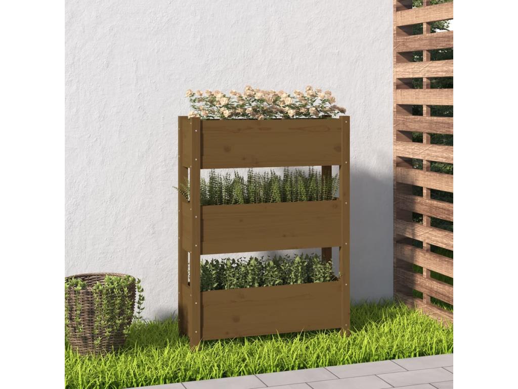 Honey Brown Planter 77x25x104.5 Solid Pine Wood ARMZ28828