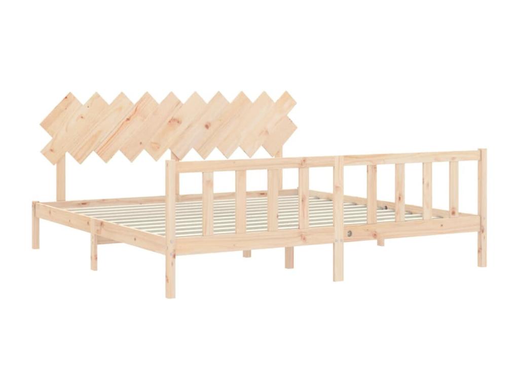 Bed frame with headboard 200x200 solid wood ADMF08793