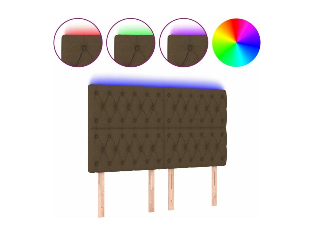 LED headboard Dark brown 160x7x118/128 cm Zensova CEHZ01311