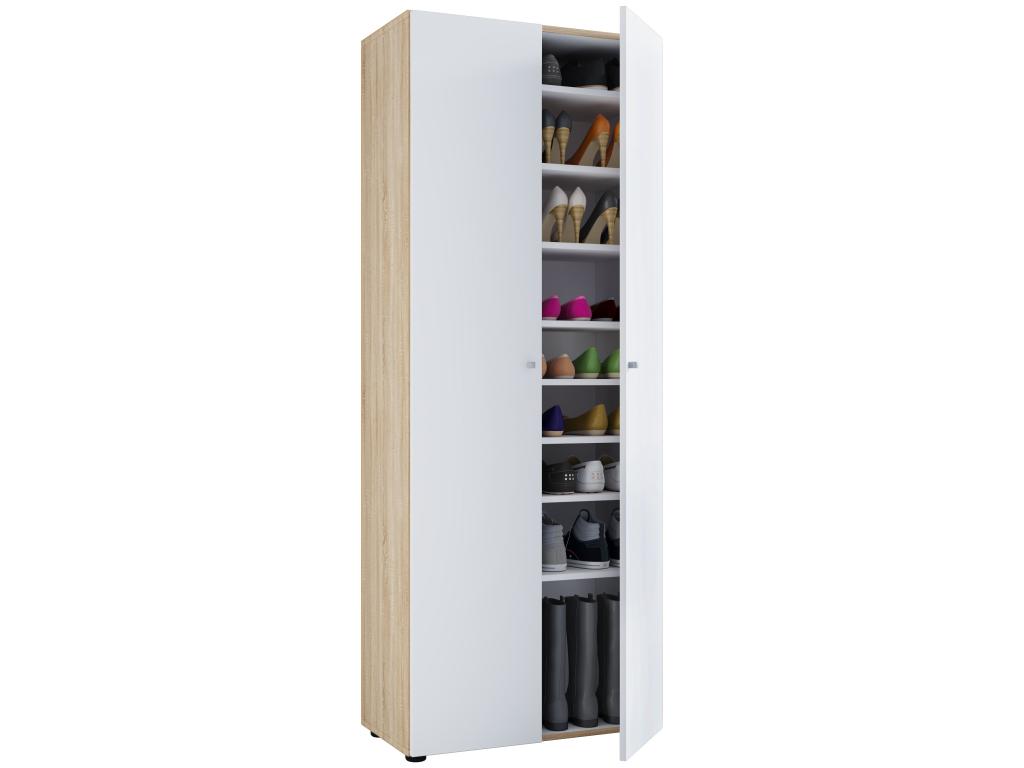 Zensova I 2-door shoe cabinet, oak finish, Zensova white. ILUX51446