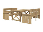 3-piece garden dining room furniture set, impregnated pine wood MVLQ97417