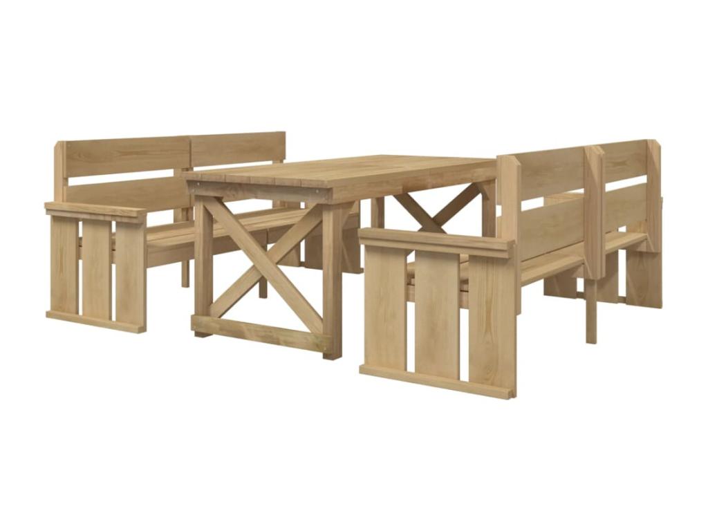 3-piece garden dining room furniture set, impregnated pine wood MVLQ97417