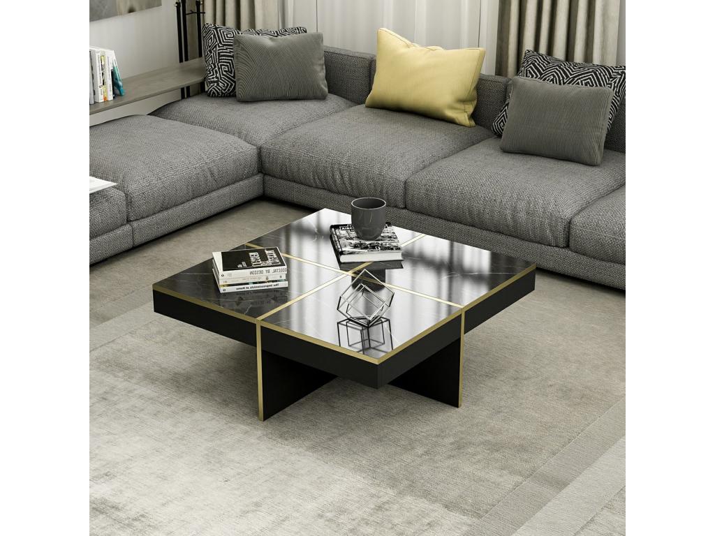 Zensova square coffee table 35x90x90 cm Zensova marble / brass Zensova QSLG64309