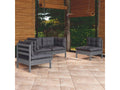 4-piece garden furniture set with cushions, solid pine wood CHZP76524