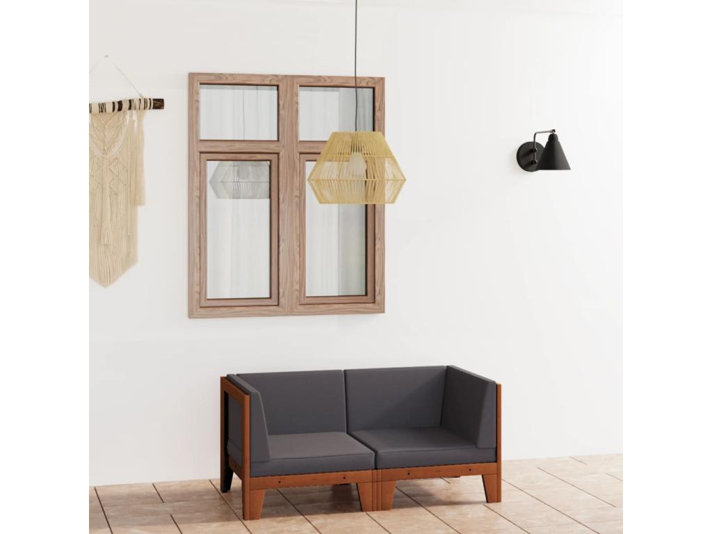 2-seater sofa with dark grey cushions… Zensova solid wood RQMZ20819