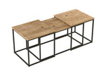 Coffee table, magazine rack for sofa, living room shelf, 190x50x48 cm, oak, HQVH20730
