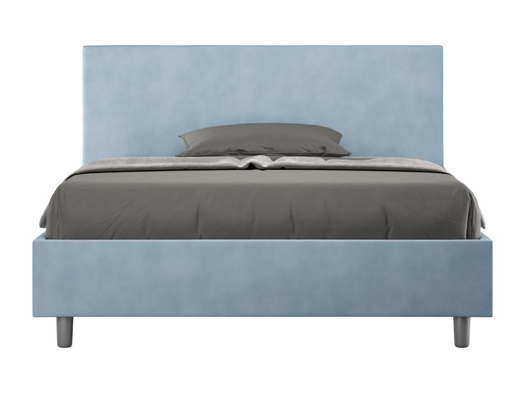 Zensova double bed without padding, 140x210 cm, light blue microfiber, Zensova EDWO13560