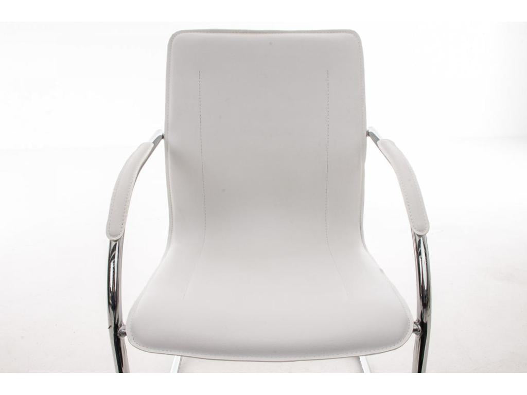 Rocking chairs - Faux leather / Chrome-plated metal - White - Lysvia REOO10830