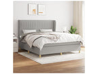 Bed base with mattress, light grey, 180x200 cm, fabric, WKEO71102