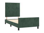 Dark green bed frame without mattress, 90x200 cm, velvet, IHCP71580