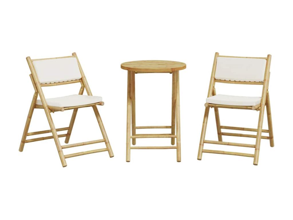 Zensova 3-piece folding chair and cushion set, cream white, Zensova TYCY36158