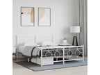 Metal bed frame with white headboard/footboard 160x200cm QOJF28390