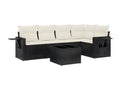 6-piece garden furniture set with cushions, Zensova woven resin MWFP43828