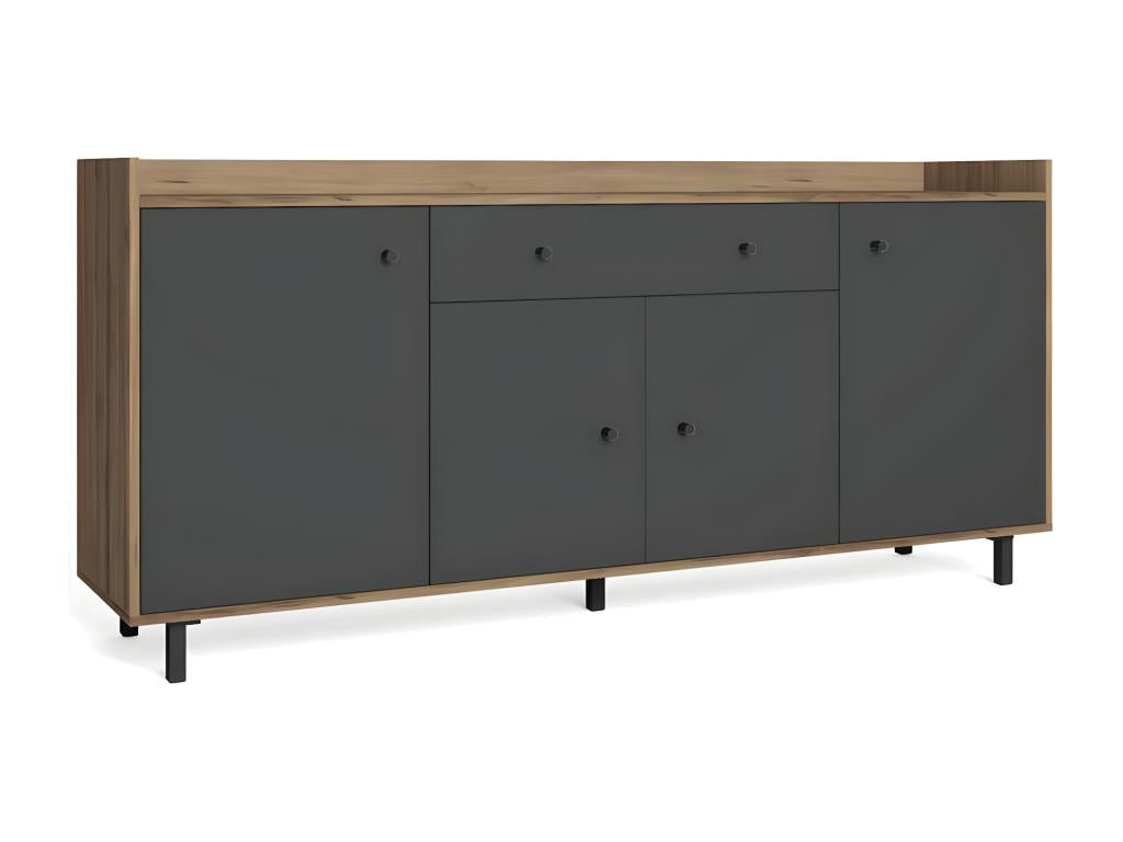 4-Door 1-Drawer Buffet in Walnut/Slate - Zensova ONNQ90020
