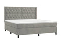 Bed base and mattress, light grey, 160x200cm, velvet, RBOT82671