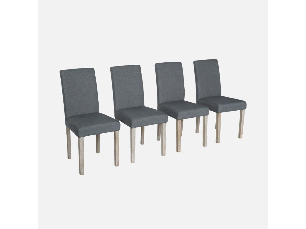 Set of 4 chairs - Zensova - Zensova chairs - cerused wood legs - dark grey KEGC35198