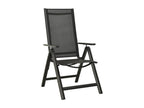 Folding garden chairs, 2 pieces, Textilene and aluminum, Black SJXG67356