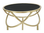 Round coffee table in gold-tone metal with 3 legs, 40x80 cm CXBO90711