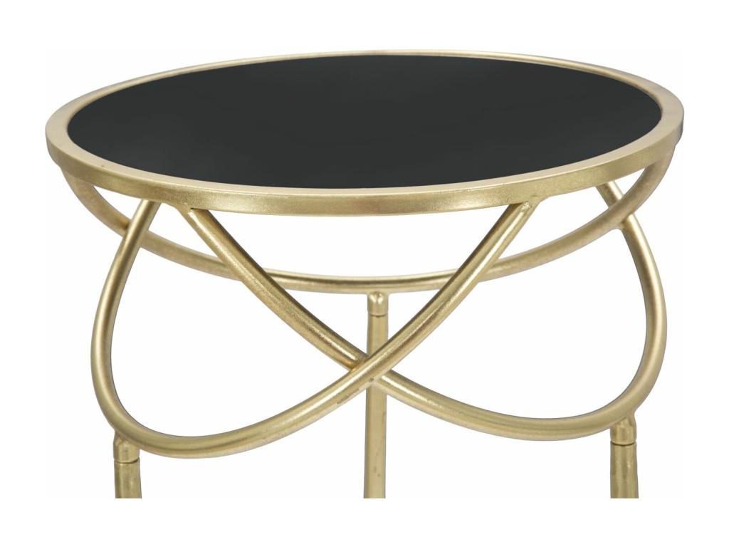 Round coffee table in gold-tone metal with 3 legs, 40x80 cm CXBO90711
