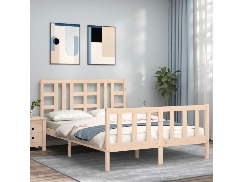 Bed frame without mattress 160x200 cm solid pine wood DXFS65593
