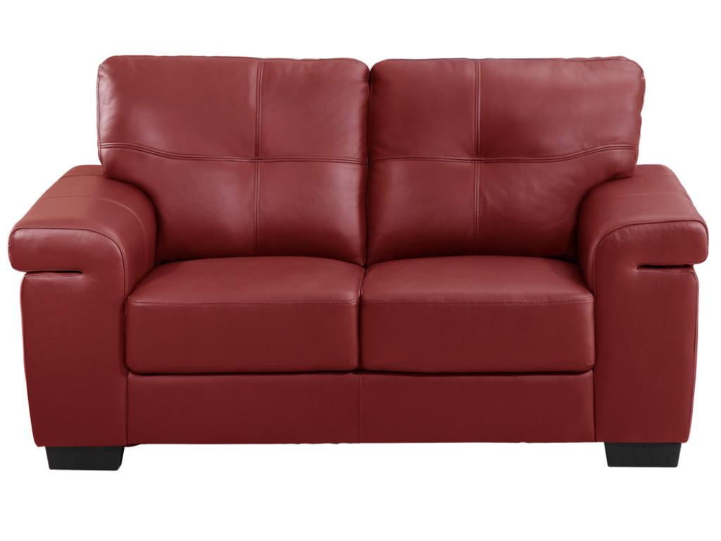 Zensova 2-seater leather sofa - Red HRIR53910