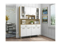 Kitchen Buffet with 8 Doors and 2 Drawers, Oak and White, W 121.4 cm, H 173.5 cm, D 36.3 cm, VUXX66698
