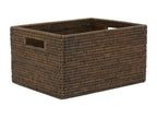 Antique rattan storage basket, 38cm long, SVTT90424