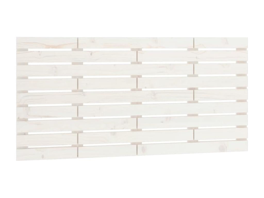 Wall-mounted headboard, white, 126x3x63 cm, solid pine wood, PWTE18017