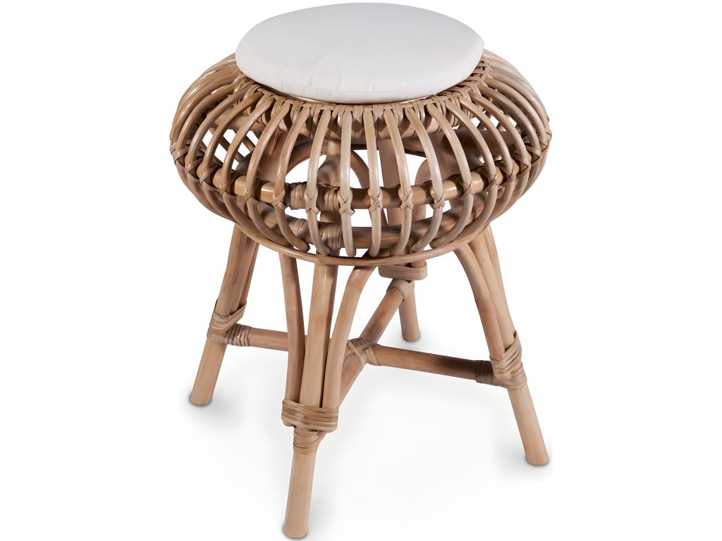 Rattan bar stool - Zensova style, white, EAUY89550