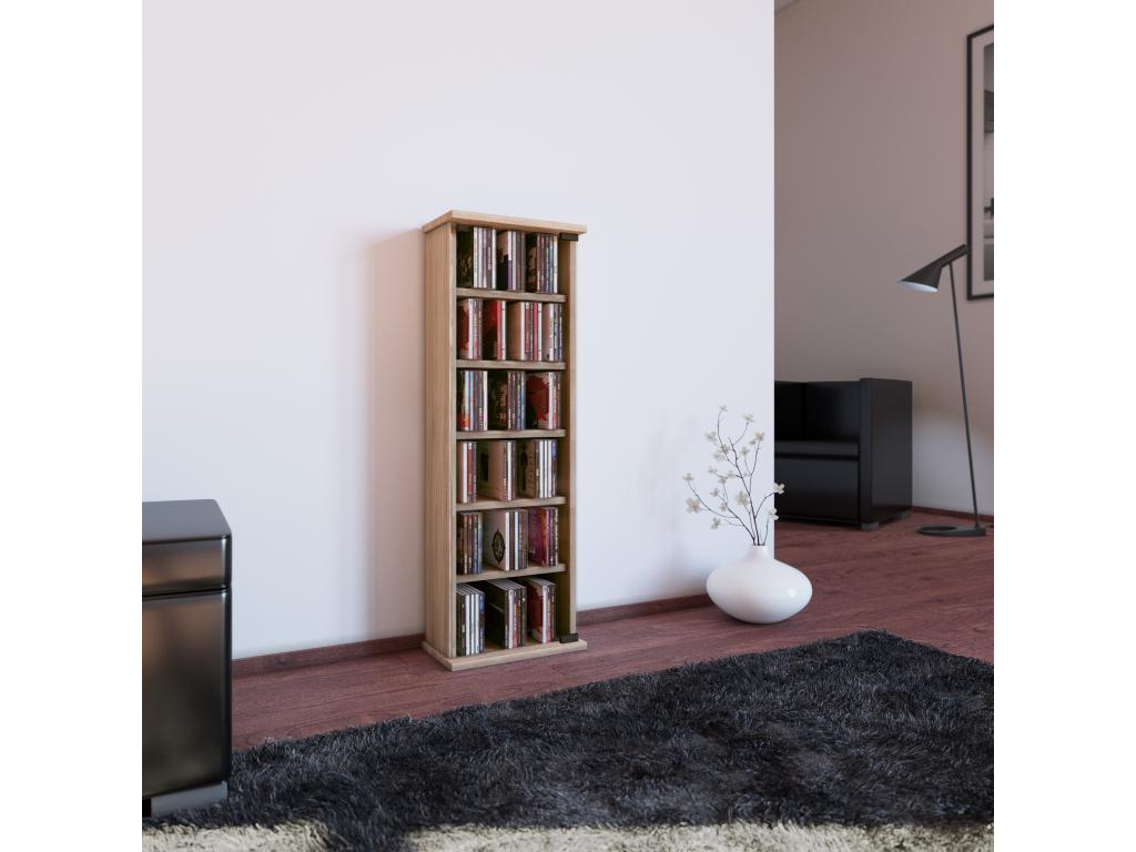 Lumenao wooden CD/DVD stand, storage shelf, freestanding shelf, Lumenao glass door, oak, Lumenao BXYB19922
