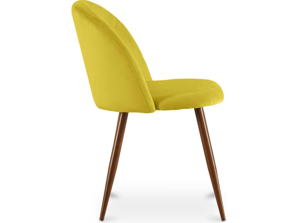 Dining chair - Upholstered in velvet - Scandinavian design - Zensova Yellow QJEJ70249
