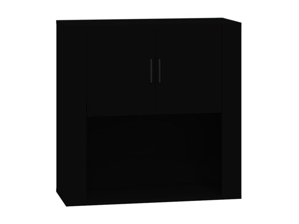 Black wall cabinet 80x33x80 cm Engineered wood OEMR70516