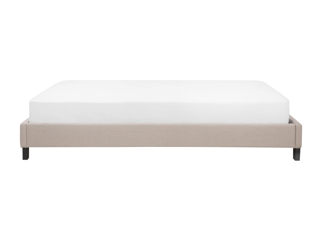 Bed with slatted base, fabric, 160x200 cm, beige, YKBY44182