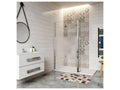 Walk-in shower enclosure with frosted glass center, 140 x 30 x 200 cm, with pivoting return and 70-120 cm cylindrical support bar, JMYF48231