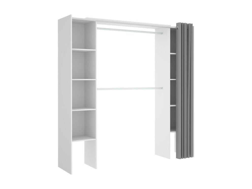 Zensova Wardrobe Structure for Dressing Room, Extendable Open Hanger, 180x50x205 cm, White and Grey, IXRA90633