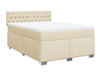 Bed base with mattress, Cream, 140x200 cm, Fabric XFMQ25469