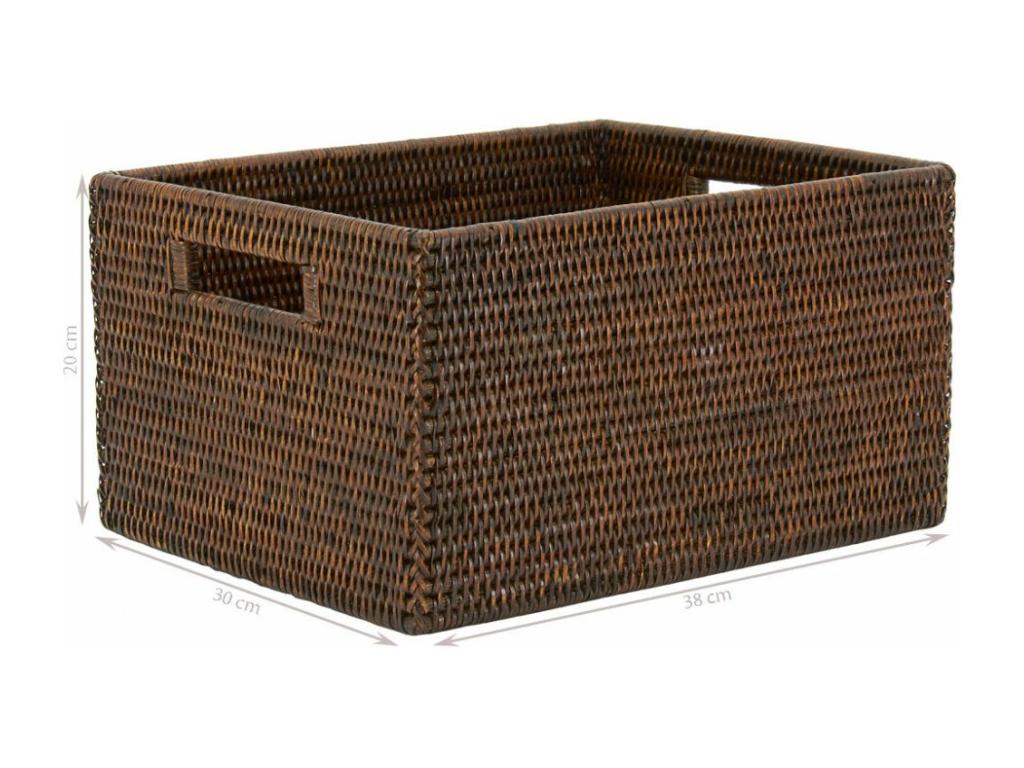 Antique rattan storage basket, 38cm long, SVTT90424